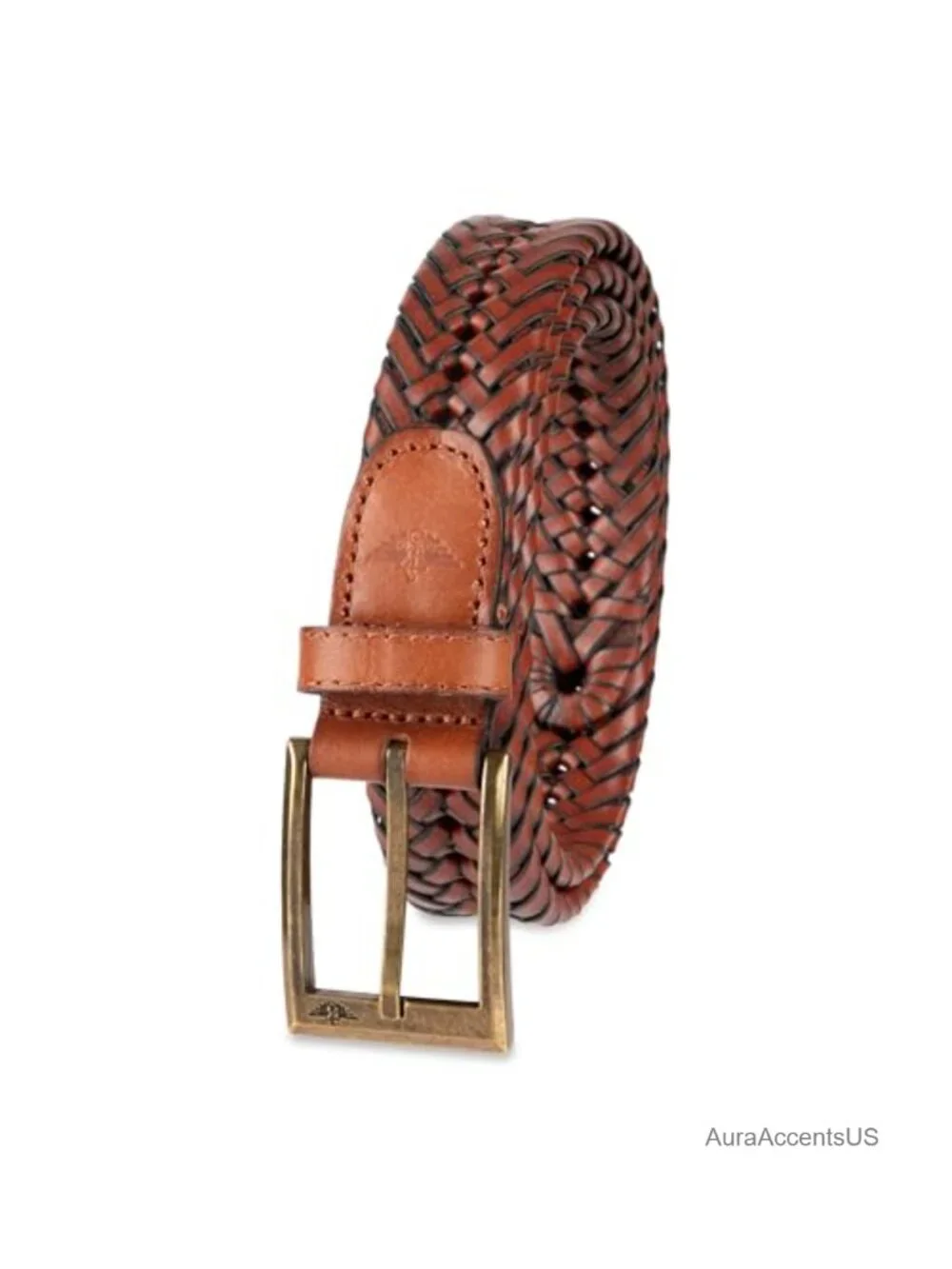 Men's Braided Leather Belt Fully Adjustable Casual Strap